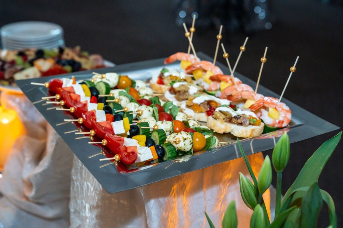 Colourful canapes prepared by Grysh and Ko